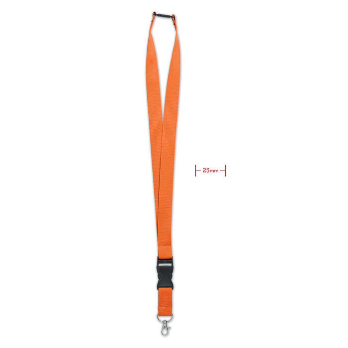 Lanyard 25 mm met karabijnhaak, oranje