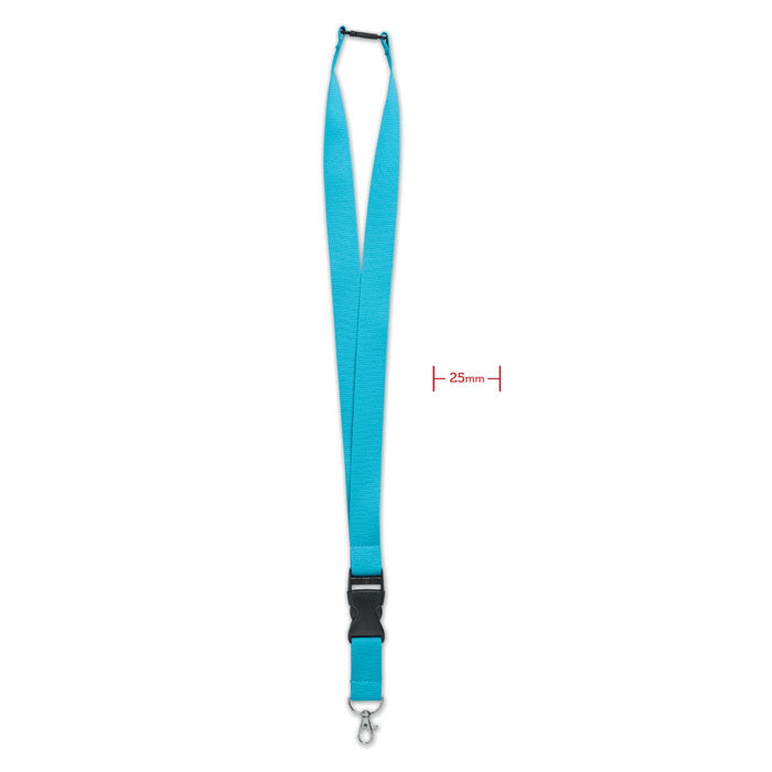 Lanyard 25 mm met karabijnhaak, turquoise