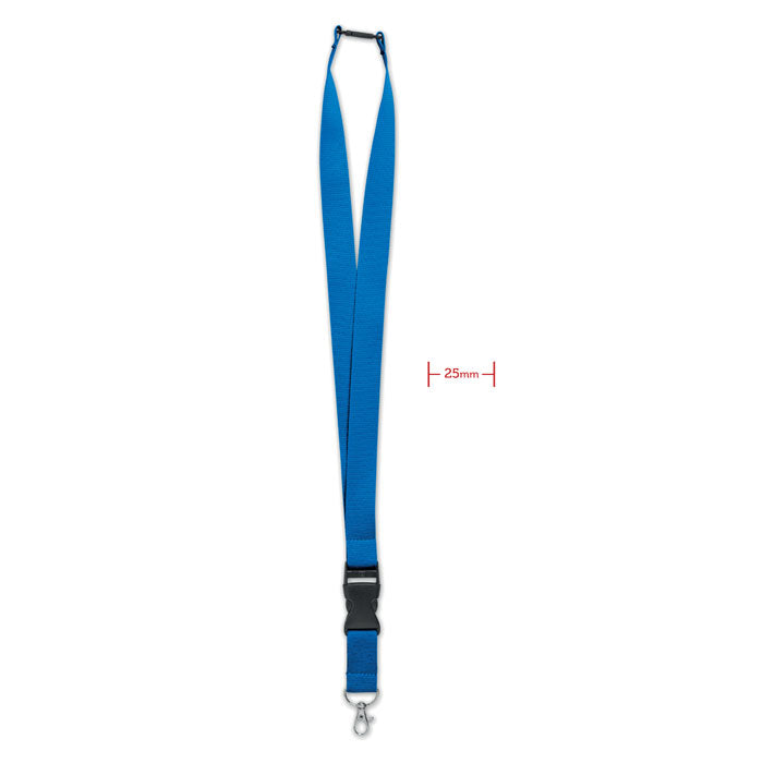 Lanyard 25 mm met karabijnhaak, royal blauw
