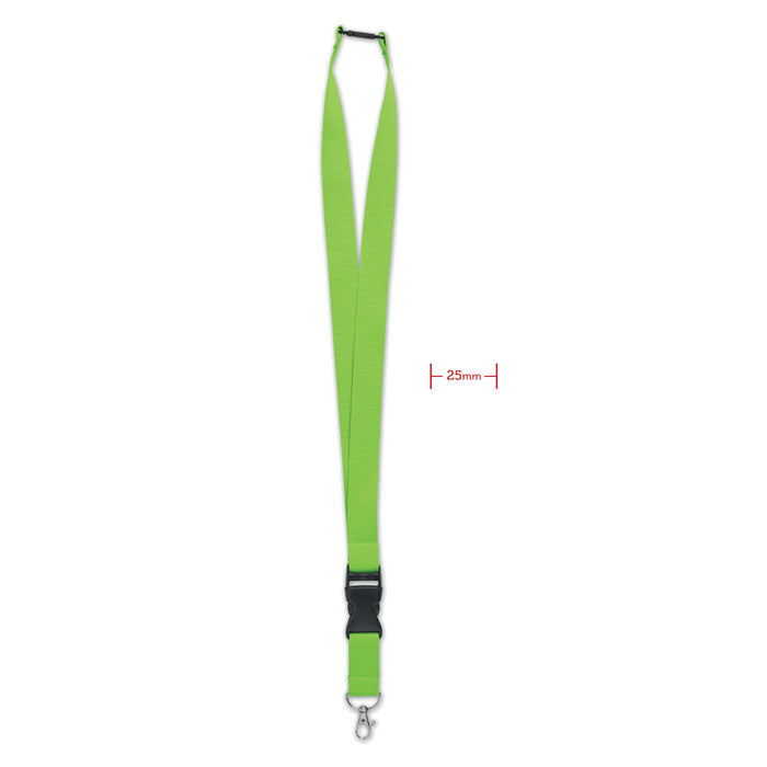 Lanyard 25 mm met karabijnhaak, limoen