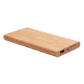 Powerbank 6000 mAh met bamboe behuizing en draadloos laden, hout