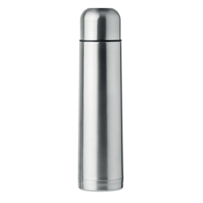 Thermosfles 900 ml, dubbelwandig RVS, mat zilver