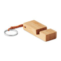 Sleutelhanger met bamboe telefoonstandaardje, hout