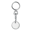 Sleutelhanger met winkelwagenmuntje, wit