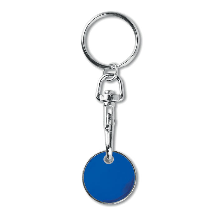 Sleutelhanger met winkelwagenmuntje, royal blauw