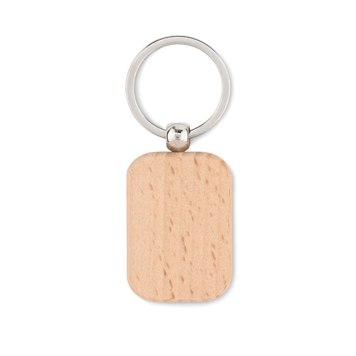 Rechthoekige sleutelhanger van hout, hout