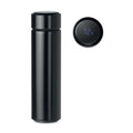 Drinkfles 450 ml met LED-thermometer in de dop, zwart