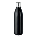 Glazen drinkfles 650 ml met RVS dop, zwart