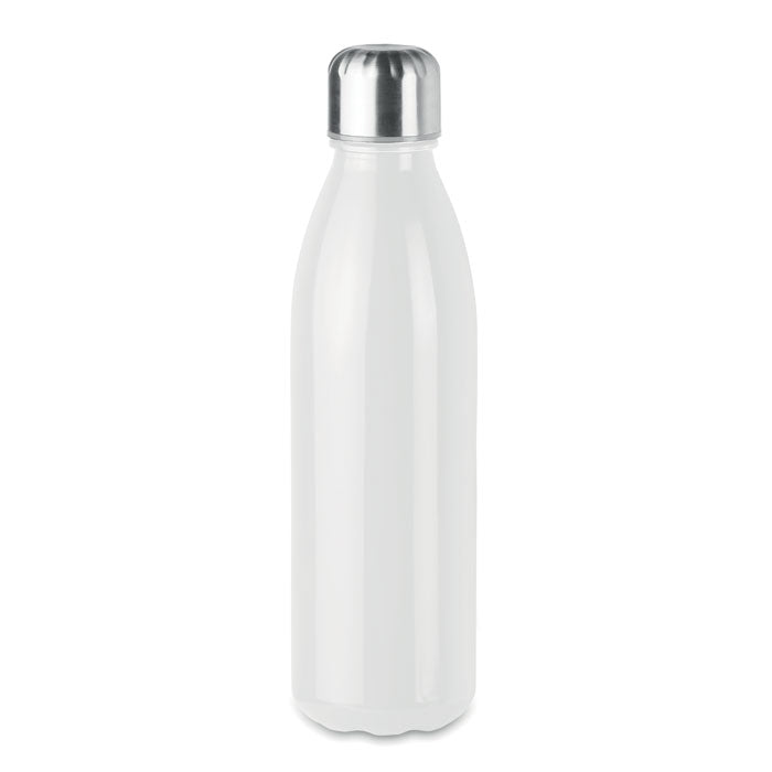 Glazen drinkfles 650 ml met RVS dop, wit