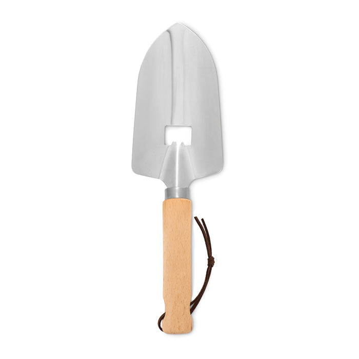 Tuinschep met flesopener, RVS en hout, hout