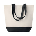 Shopper met gekleurde bodem, canvas, zwart