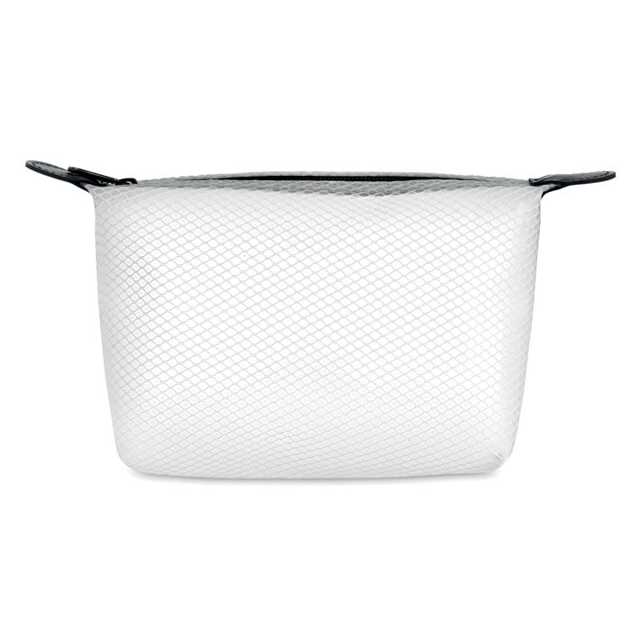 Transparante toilettas van mesh, transparant wit