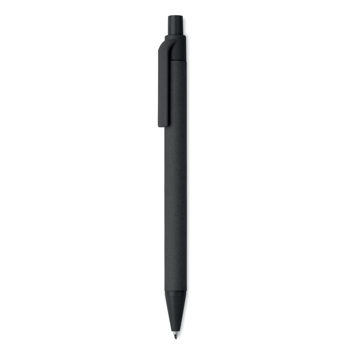 Balpen met houder van gerecycled papier, zwart