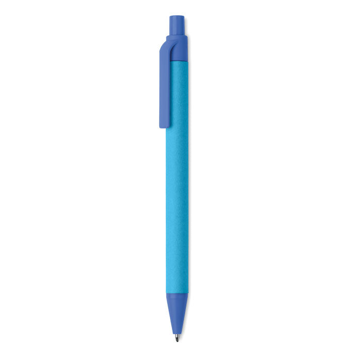 Balpen met houder van gerecycled papier, blauw