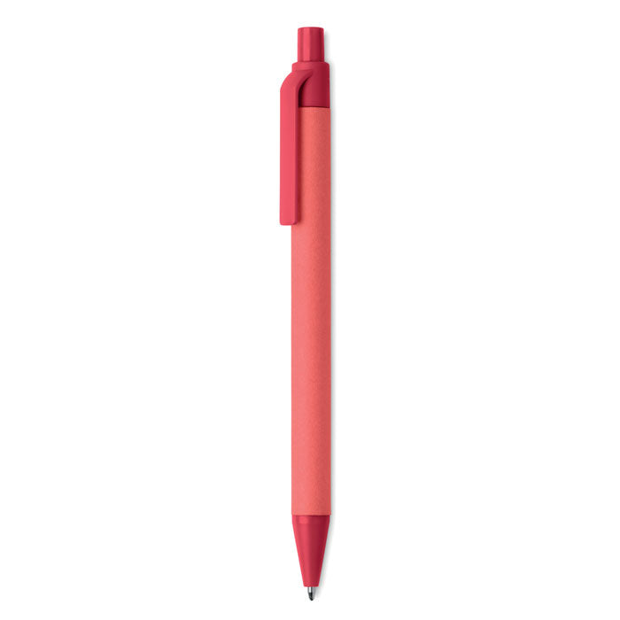 Balpen met houder van gerecycled papier, rood