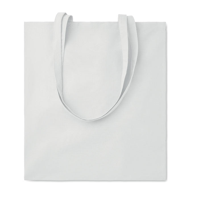 Boodschappentas van katoen met gekleurd detail, 180 g/m2, wit
