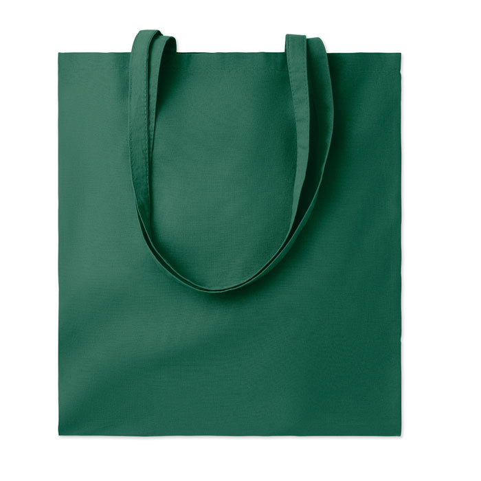 Boodschappentas van katoen met gekleurd detail, 180 g/m2, donker marinegroen