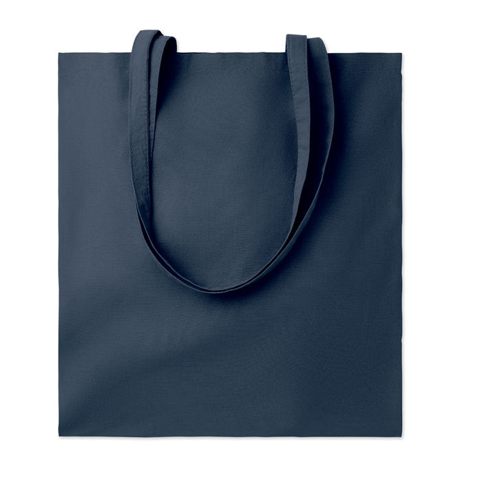 Boodschappentas van katoen met gekleurd detail, 180 g/m2, marineblauw