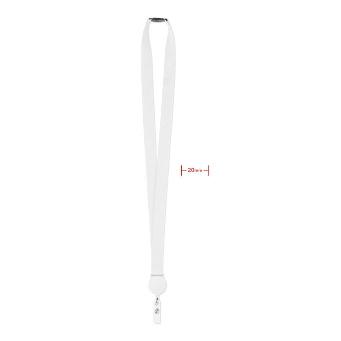 Lanyard met uittrekbare badgehouder, wit