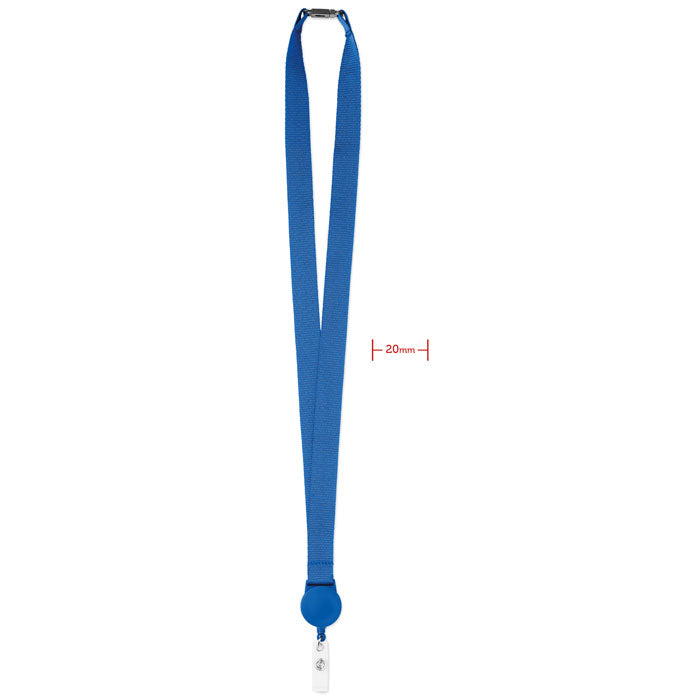 Lanyard met uittrekbare badgehouder, royal blauw