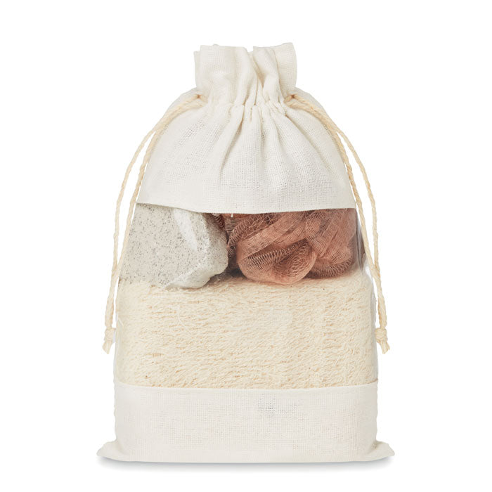 Badset in jute zakje, beige