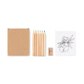 Kleurpotlodenset met tekenpapier, beige