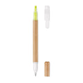Balpen met markeerstift in een, geel