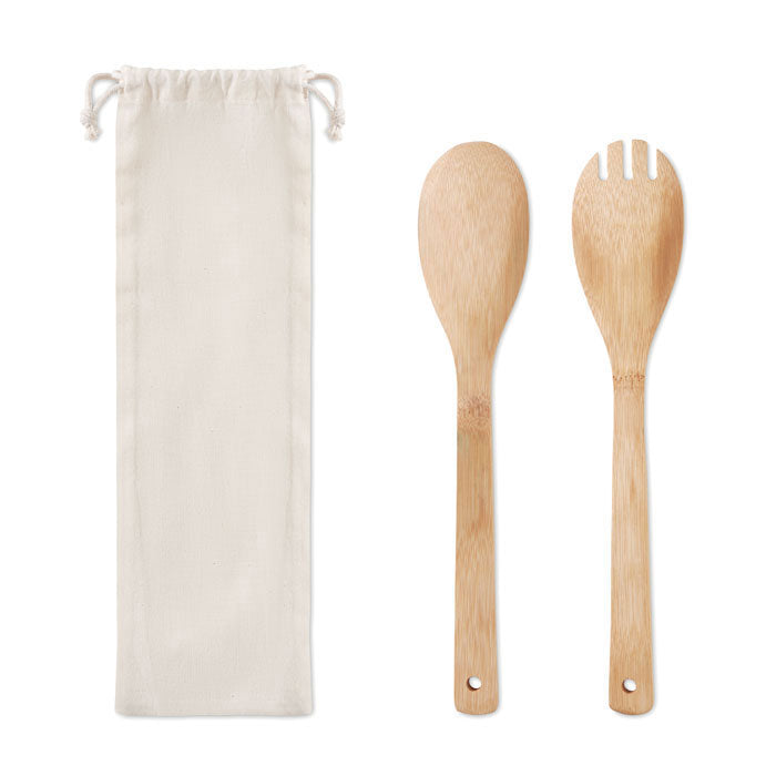 Saladebestek van bamboe, beige