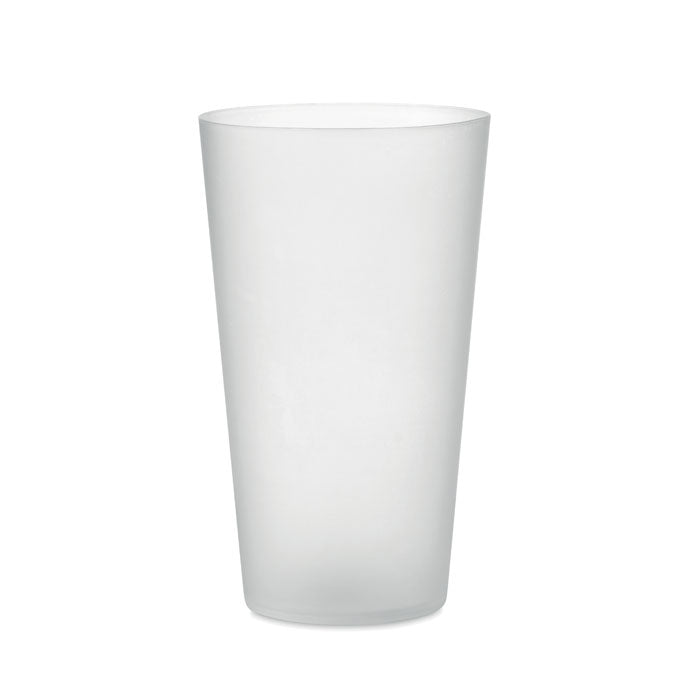 Herbruikbare festivalbeker 500 ml, transparant wit