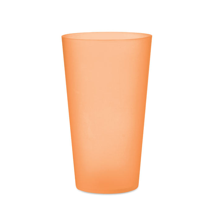 Herbruikbare festivalbeker 500 ml, transparant oranje