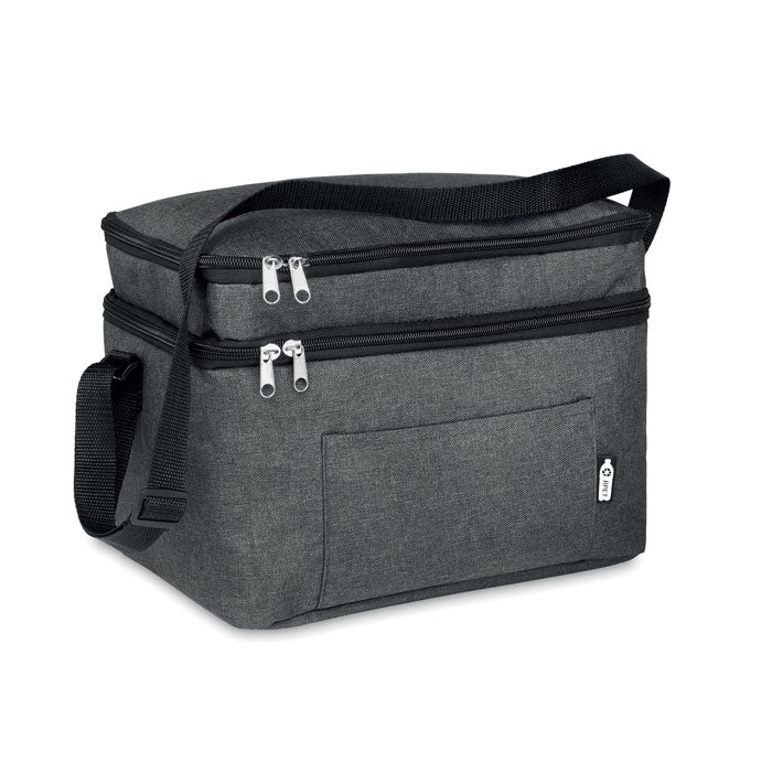 Koeltas met 2 compartimenten, gerecycled, zwart