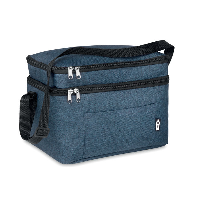 Koeltas met 2 compartimenten, gerecycled, blauw