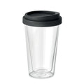 Dubbelwandige glazen tumbler, 350 ml, zwart
