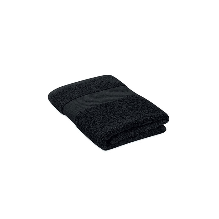 Badstof handdoek 100x50 cm, organisch katoen, zwart