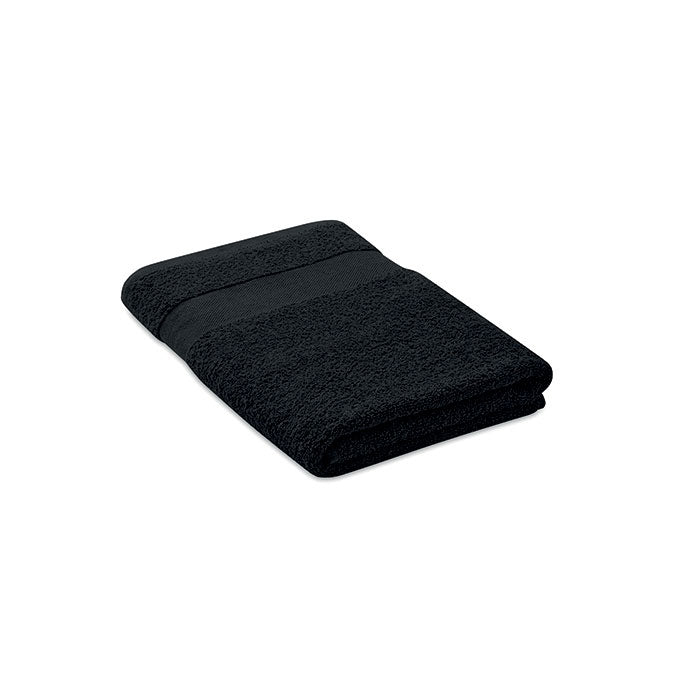 Badstof handdoek 140x70 cm, organisch katoen, zwart