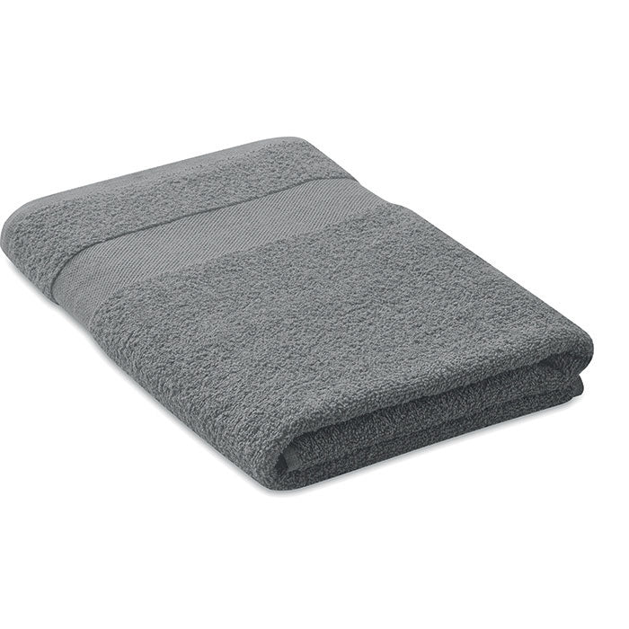 Badstof handdoek 140x70 cm, organisch katoen, grijs