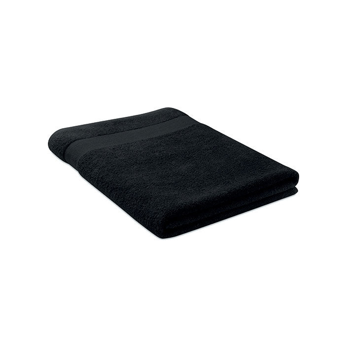 Badstof handdoek 180x100 cm, organisch katoen, zwart