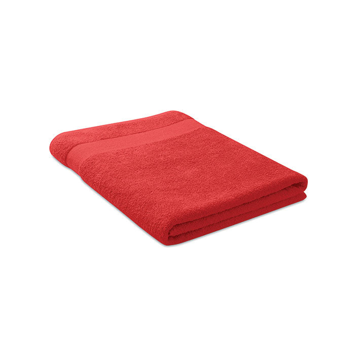 Badstof handdoek 180x100 cm, organisch katoen, rood