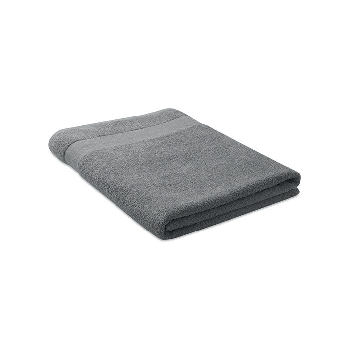 Badstof handdoek 180x100 cm, organisch katoen, grijs