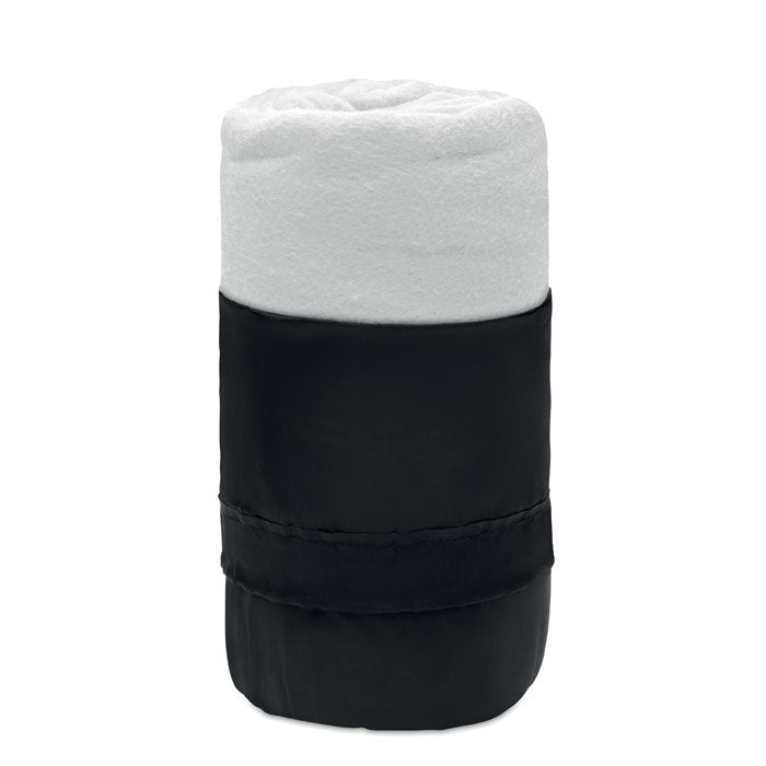 Reisdeken van gerecycled fleece, wit