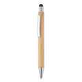 Balpen met stylus, bamboe met chromen details, hout