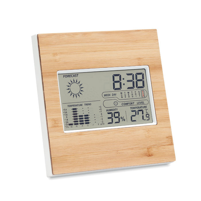 Weerstation met bamboe front, hout