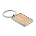 Rechthoekige sleutelhanger met bamboe front, hout