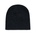 Gebreide beanie van gerecycled polyester, zwart