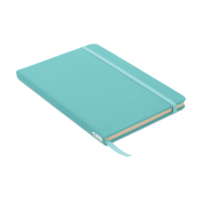 A5 notitieboek met omslag van gerecycled RPET, turquoise