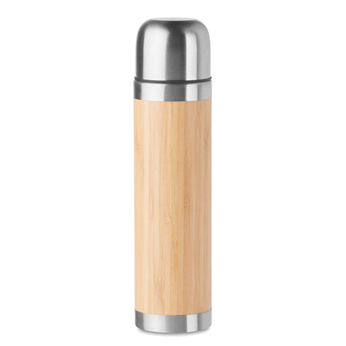 Thermosfles 400 ml met bamboe behuizing, hout
