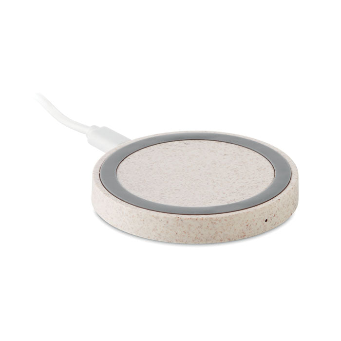 Draadloze oplader, tarwestro en ABS, beige