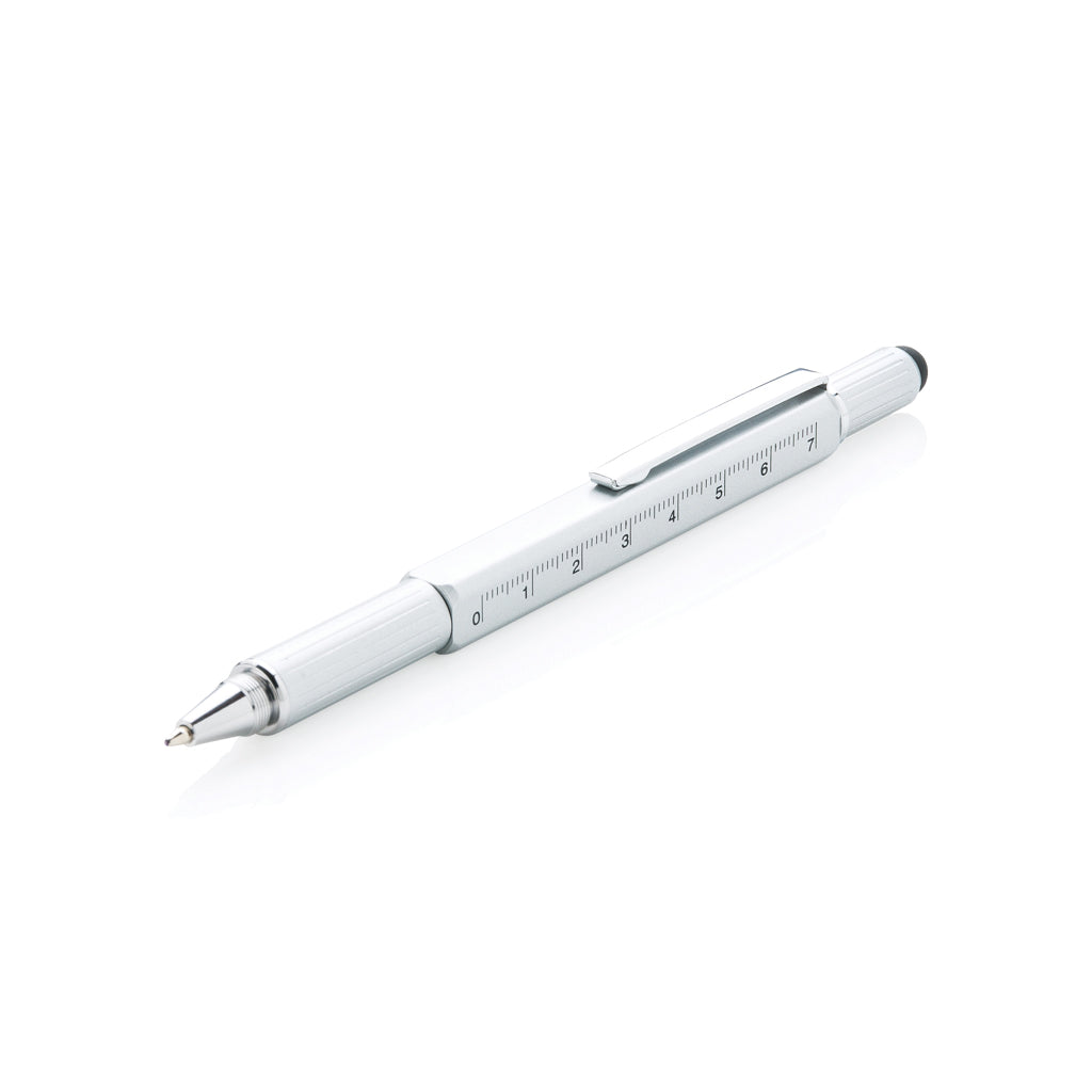 Toolpen 5-in-1, aluminium, grijs