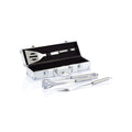 Barbecueset 3-delig in aluminium koffer, zilver
