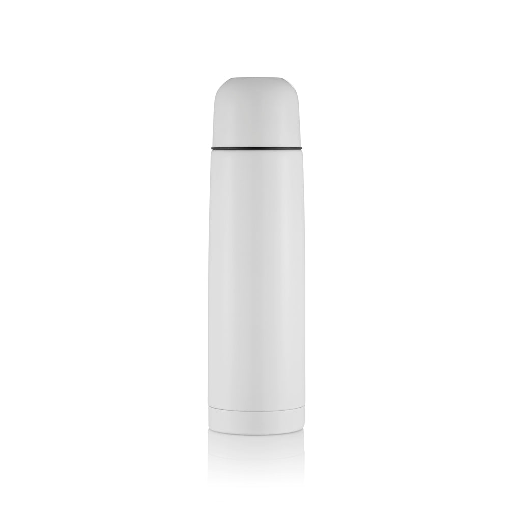 Isoleerfles 500 ml van roestvrij staal, dubbelwandig, wit